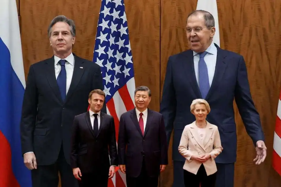 xi jinpin emmanuel macron ursula von der leyen blinken lavrov