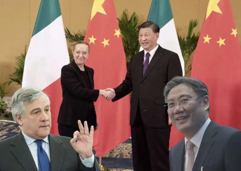 antonio tajani giorgia meloni xi jinping wang wentao