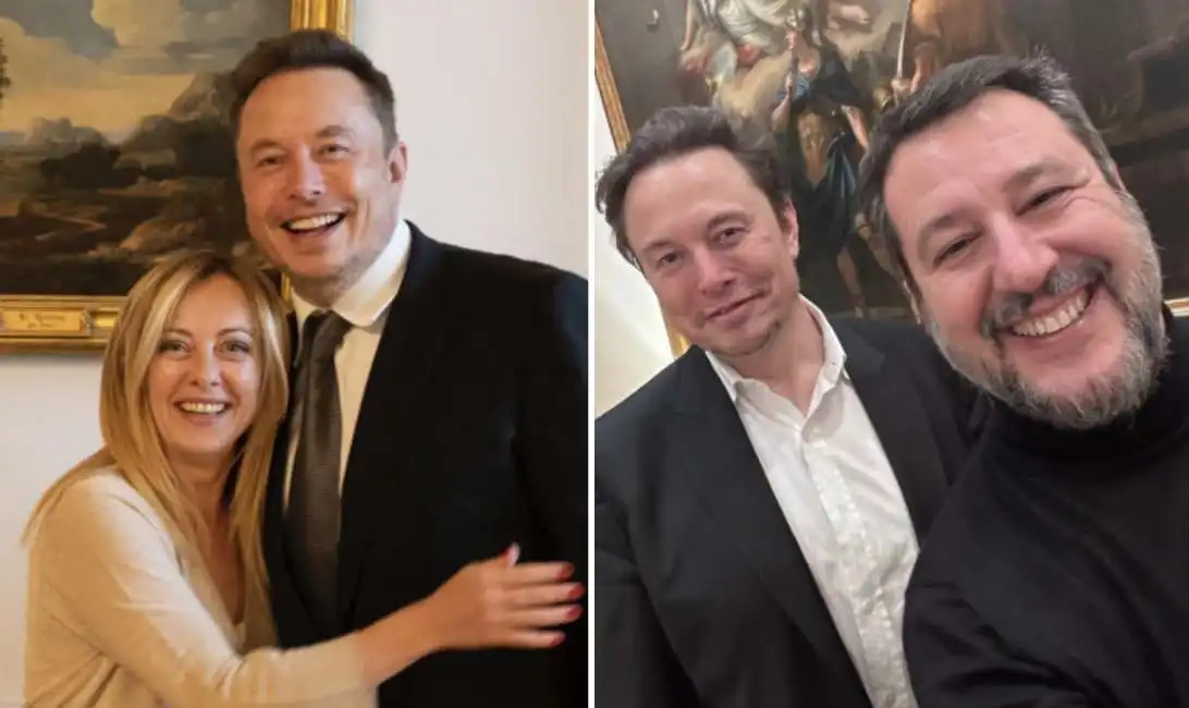 elon musk giorgia meloni matteo salvini 