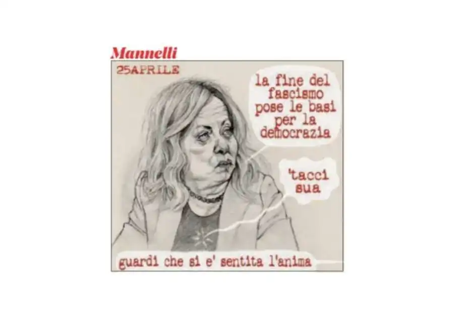 giorgia meloni 25 aprile 2024 fascismo fascista fascisti fiamma 