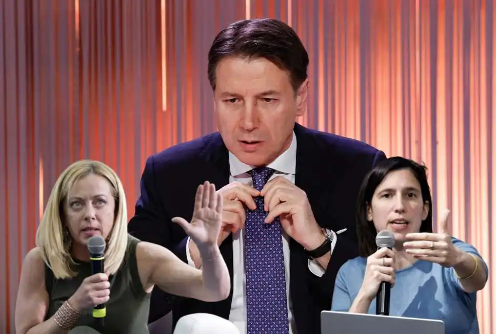 giuseppe conte elly schlein giorgia meloni