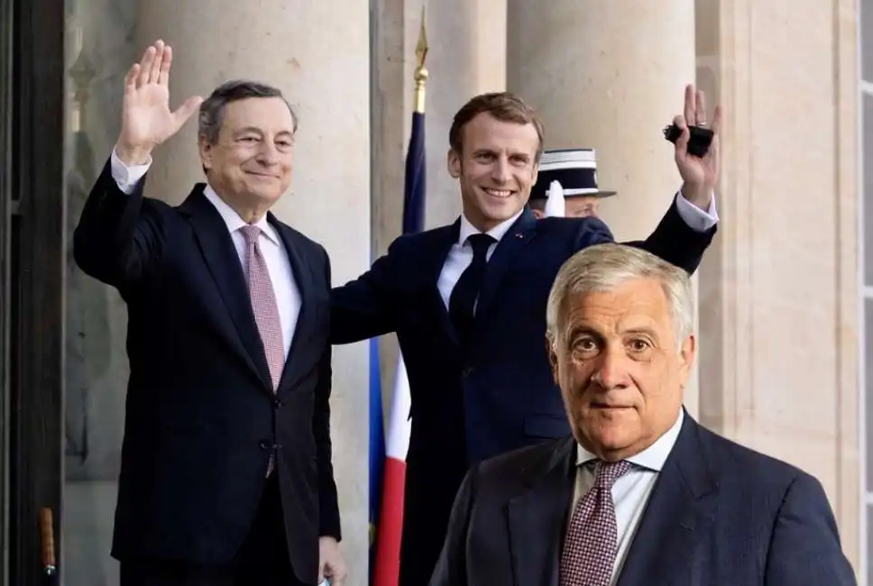 mario draghi antonio tajani emmanuel macron 