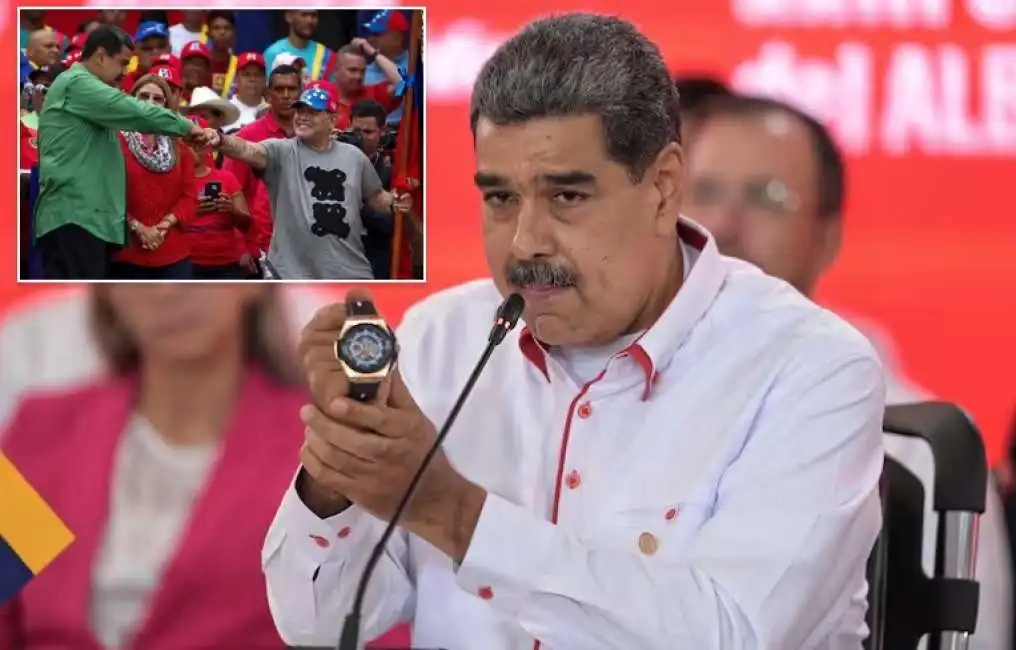 nicolas maduro mostra orologio regalato da diego armando maradona