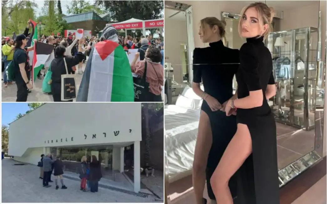 venezia biennale contestazione collettivo filo palestinese e chiara ferragni