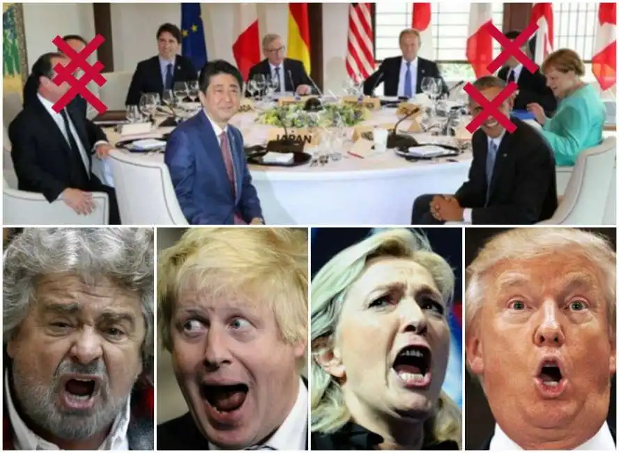 g7 con trump le pen johnson grillo