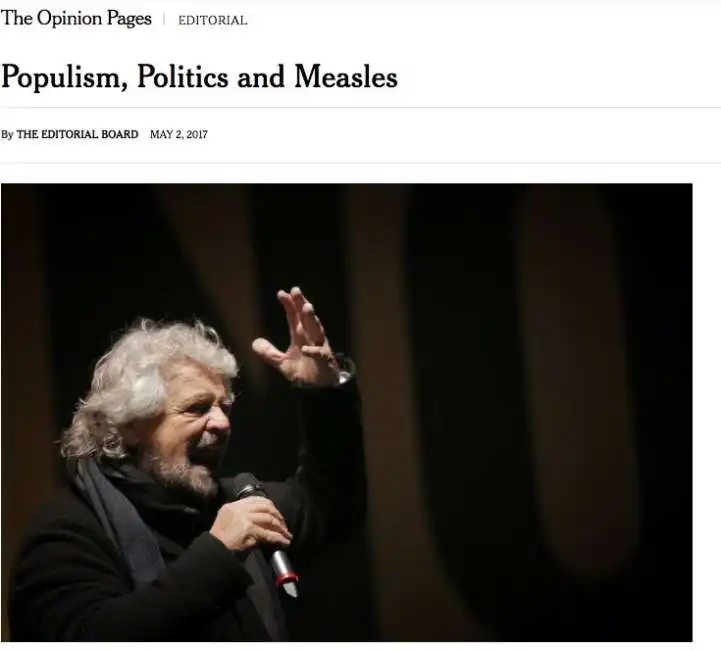 beppe grillo vaccini new york times