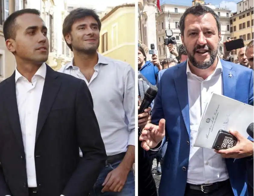 luigi di maio alessandro di battista matteo salvini