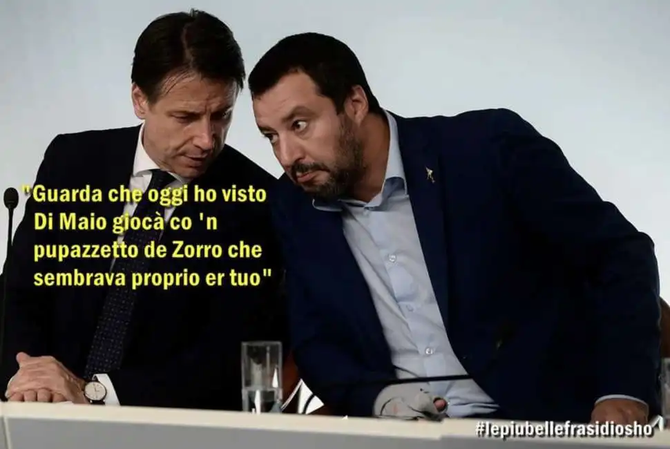 matteo salvini giuseppe conte pupazzetto zorro