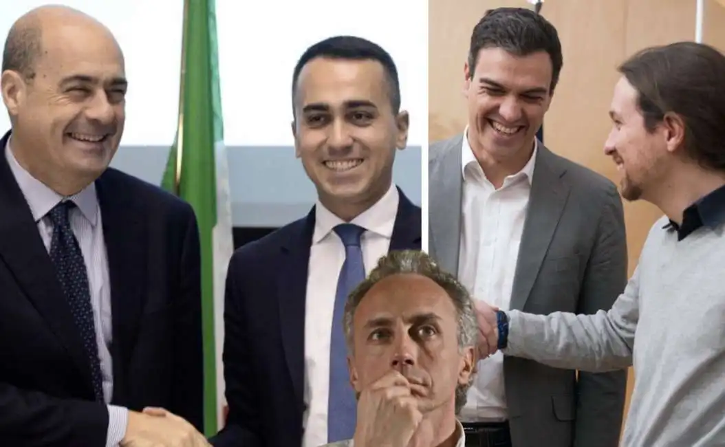 nicola zingaretti luigi di maio pablo iglesias pedro sanchez marco travaglio