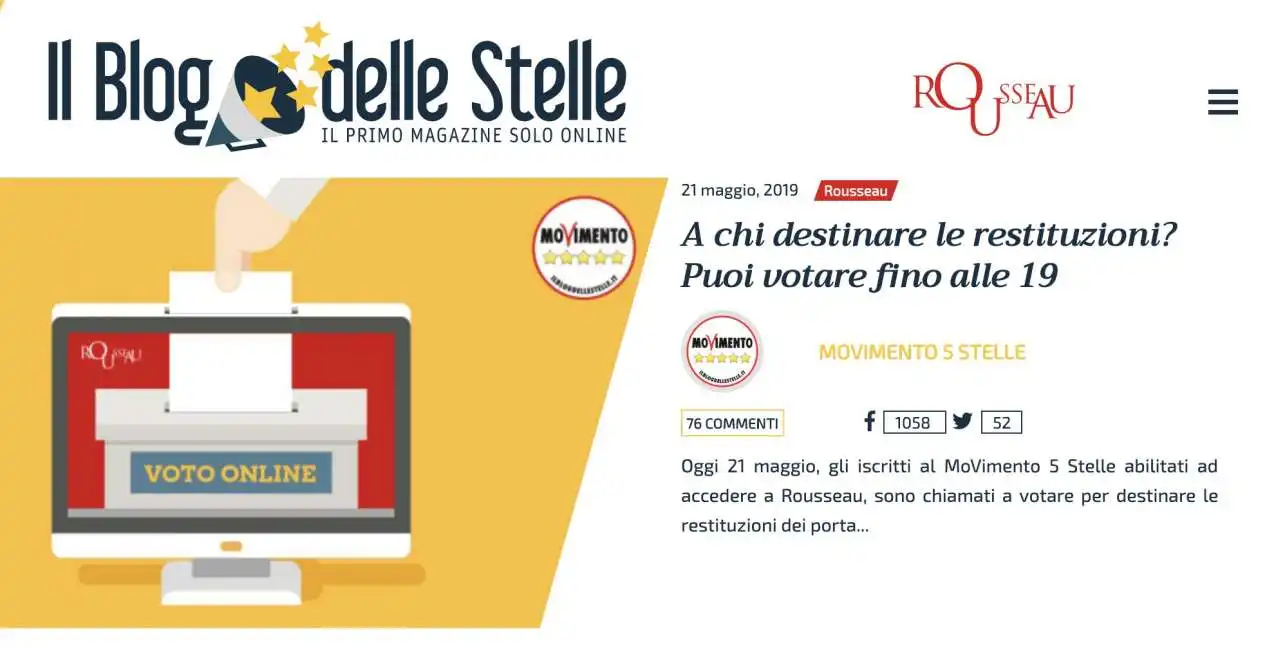 rousseau blog delle stelle movimento 5 stelle restitution day