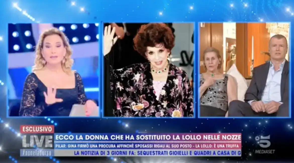 barbara d'urso intervista pilar e javier rigau gina lollobrigida