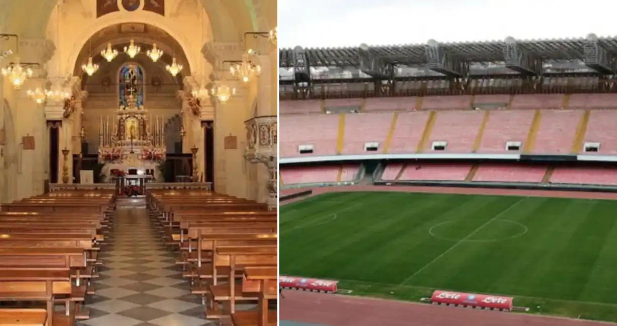 chiesa stadio vuoto