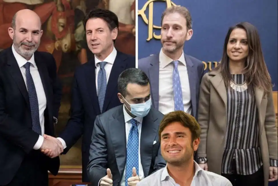 vito crimi giuseppe conte luigi di maio alessandro di battista davide casaleggio enrica sabatini