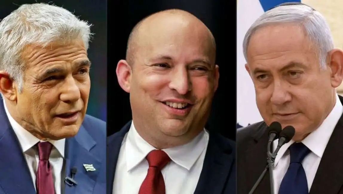 yair lapid naftali bennett e benjamin netanyahu 