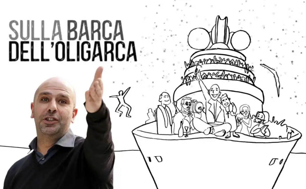 checco zalone sulla barca dell oligarca dell'oligarca 