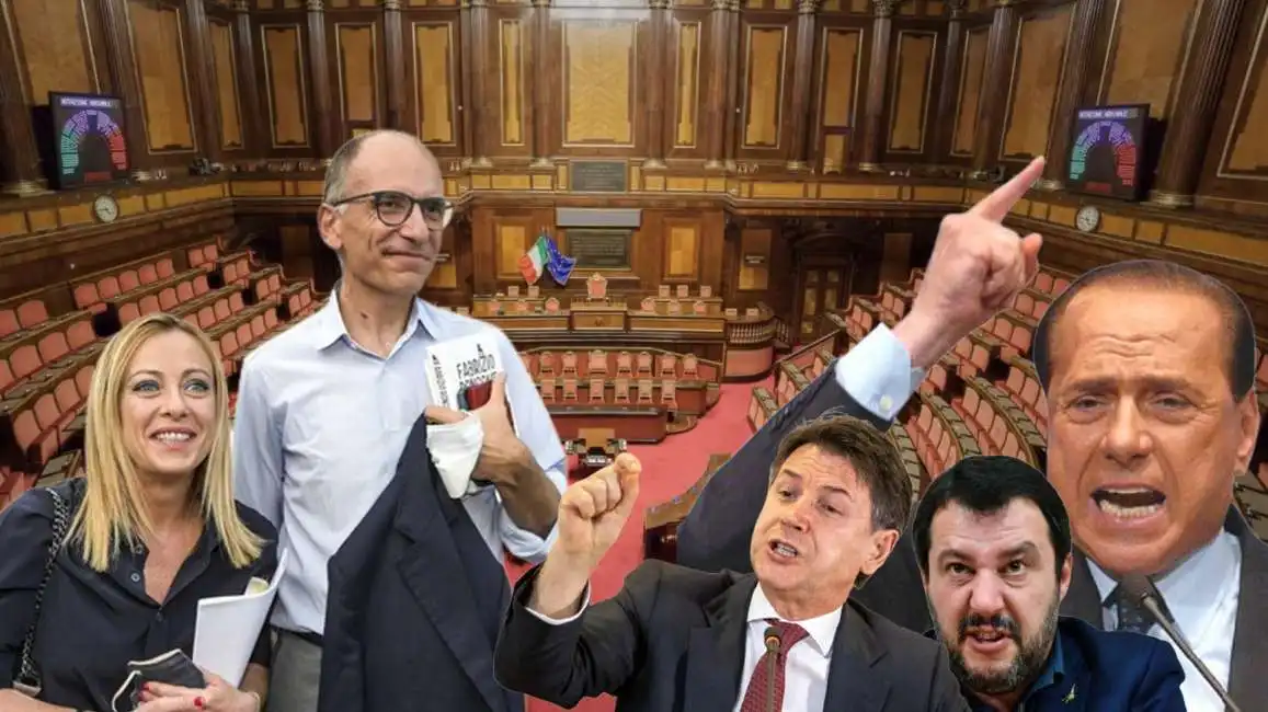 enrico letta giorgia meloni silvio berlusconi giuseppe conte matteo salvini 