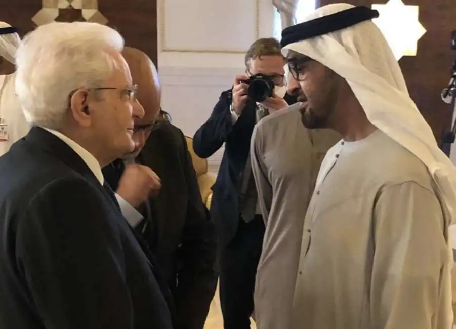 sergio mattarella con mohammed bin zayed al nahyan abu dhabi 