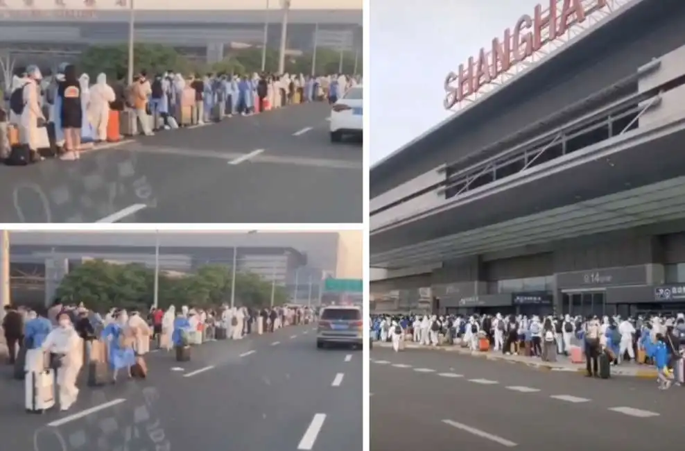 shanghai fuga fila cittadini residenti stazione 