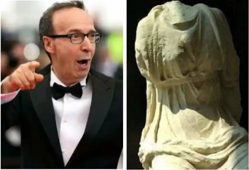 benigni statua rubata nella sua villa