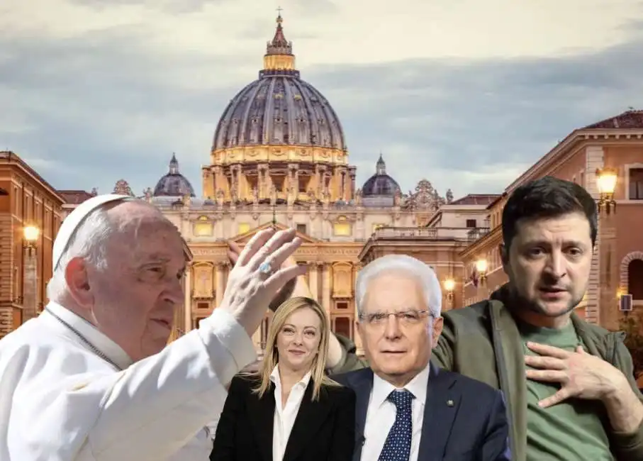 bergoglio zelensky mattarella meloni roma 