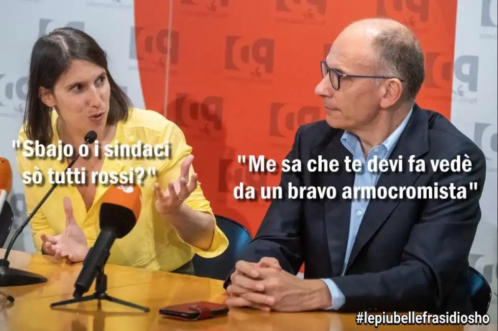 elly schlein enrico letta osho vignetta