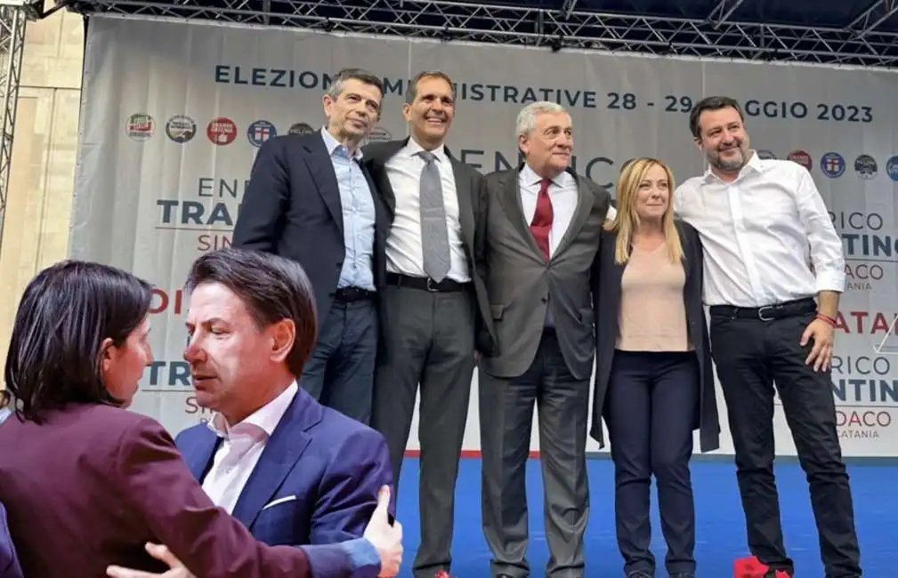 elly schlein giuseppe conte enrico trantino giorgia meloni 