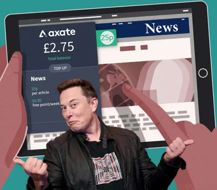 elon musk news giornalismo digitale pagamenti axate