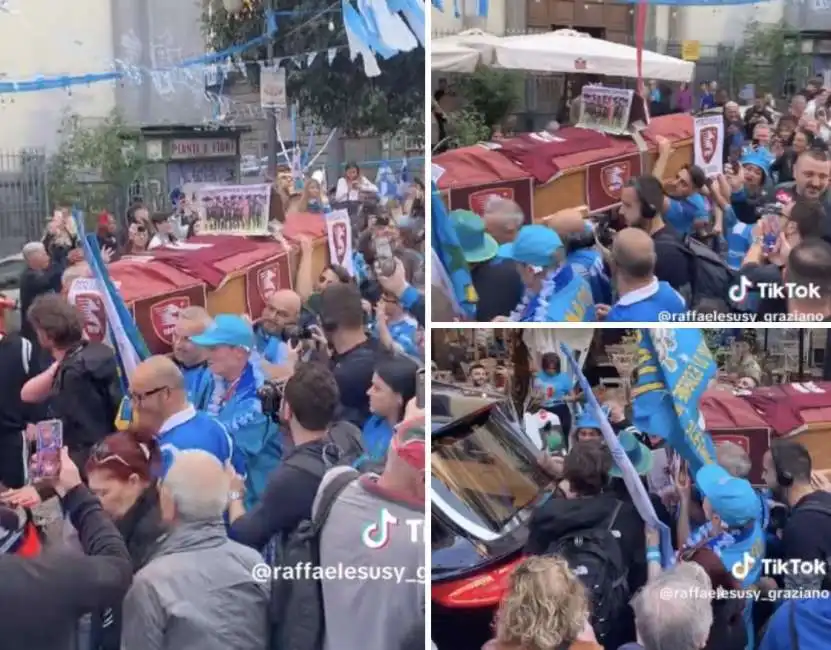 funerale salernitana festa scudetto napoli 