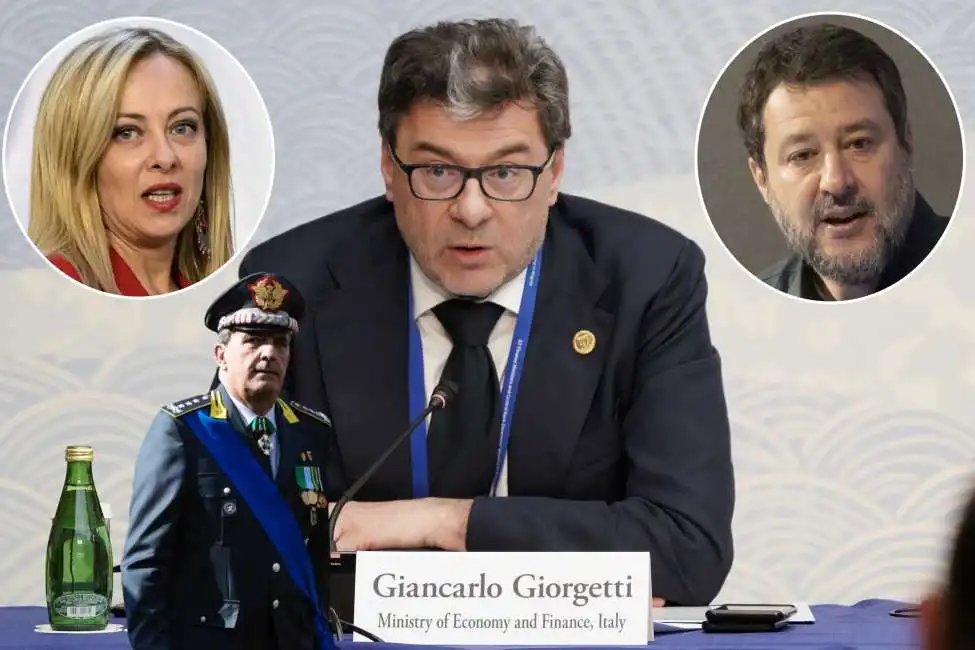 giorgia meloni andrea de gennaro giancarlo giorgetti matteo salvini 