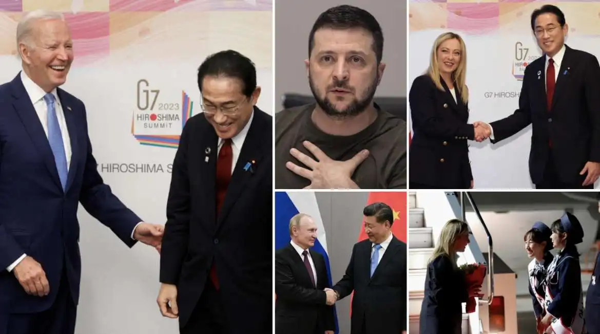 giorgia meloni joe biden fumio kishida g7 hiroshima giappone vladimir putin xi jinping volodymyr zelensky 