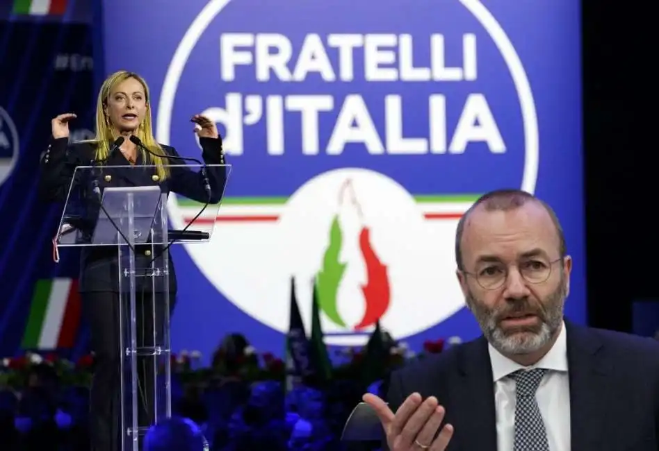 giorgia meloni manfred weber fiamma fratelli d'italia partito popolare europeo