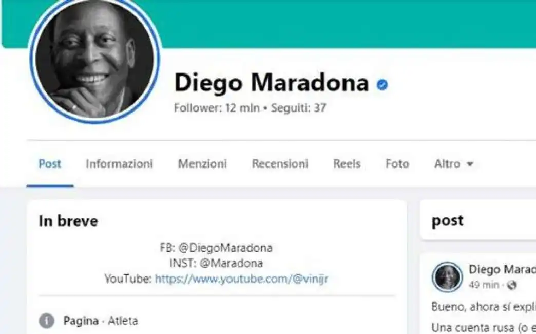 hackerato il profilo facebook di maradona