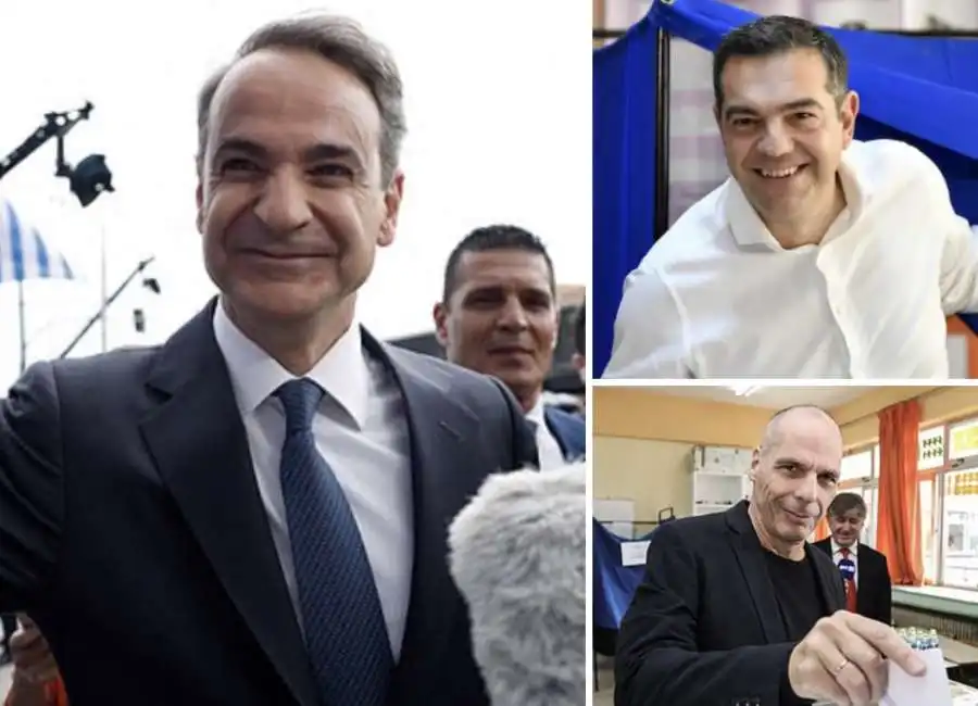  kyriakos mitsotakis alexis tsipras yannis varoufakis elezioni grecia 