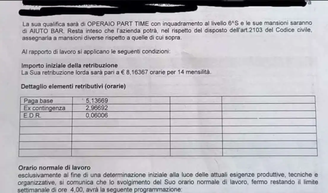 l'offerta di lavoro ricevuta dalla 30enne di cerveteri lofferta l offerta