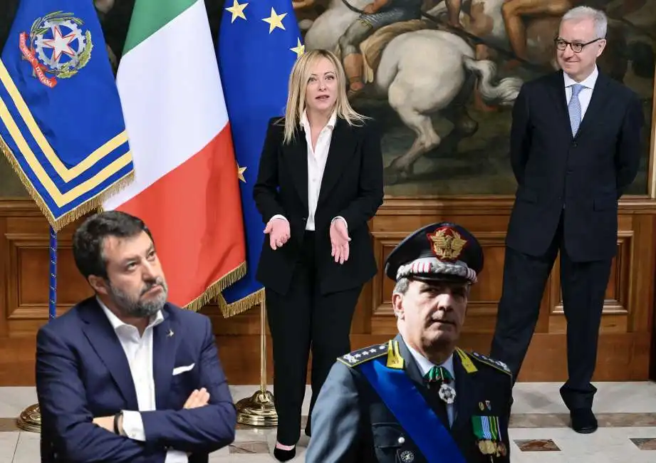 matteo salvini andrea de gennaro alfredo mantovano giorgia meloni 