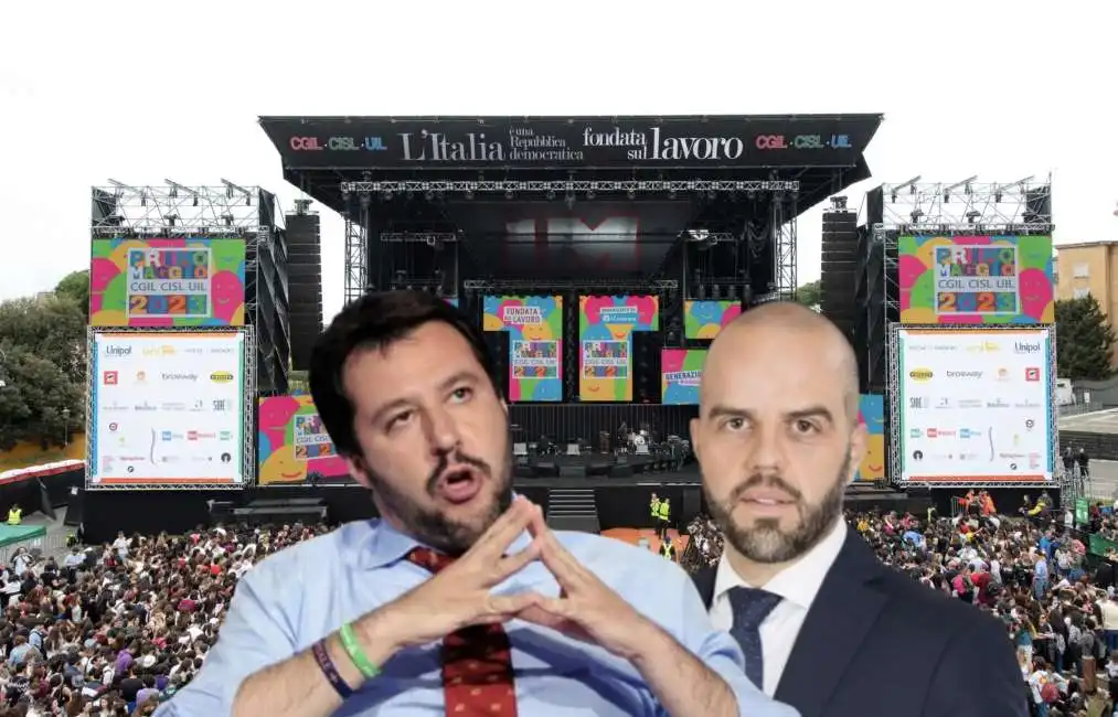 matteo salvini igor de biasio concerto primo 1 maggio 2023 