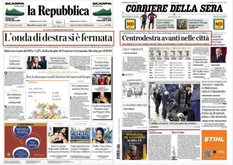 repubblica corriere elezioni amministrative centrodestra comunali