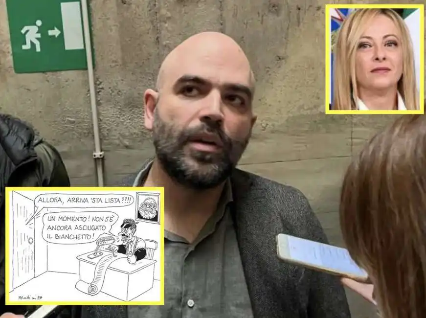 roberto saviano giorgia meloni forattini