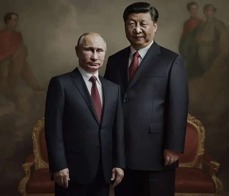 vladimir putin xi jinping - immagine creata con midjourney 