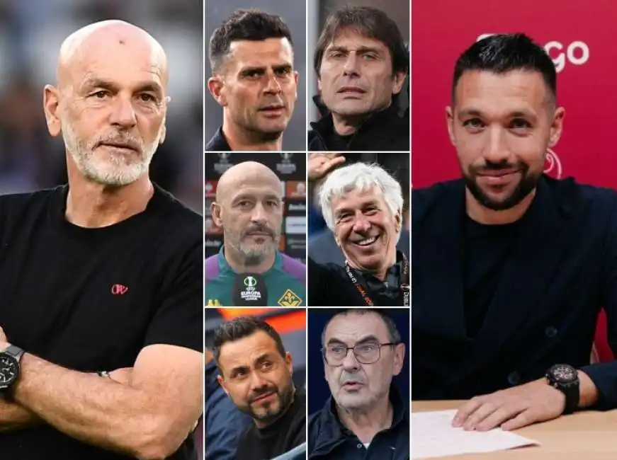 allenatori 2024 pioli sarri de zerbi farioli motta italiano conte gasperini