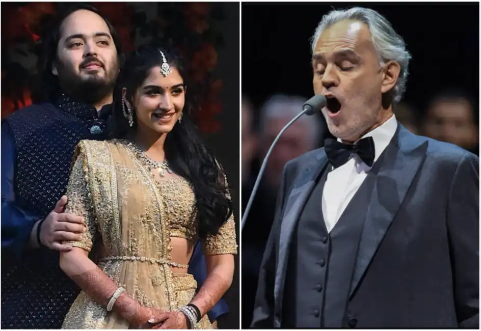 anant ambani e radhika merchant andrea bocelli