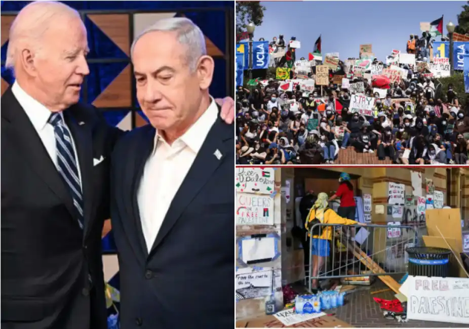 biden netanyahu proteste università usa