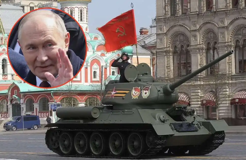 carro armato sovietico t-24 alla parata della vittoria vladimir putin 