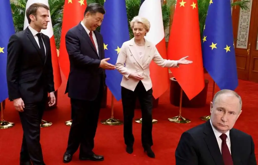 emmanuel macron xi jinping ursula von der leyen vladimir putin