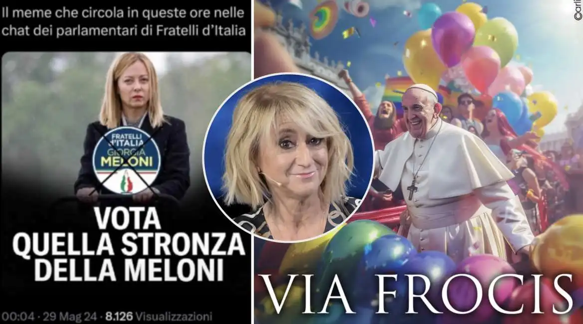 giorgia meloni papa francesco bergoglio luciana littizzetto frociaggine stronza stronzi 