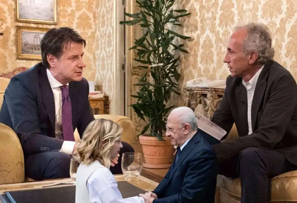 giuseppe conte marco travaglio giorgia meloni vincenzo de luca