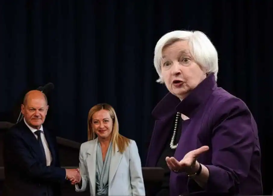 janet yellen giorgia meloni olaf scholz