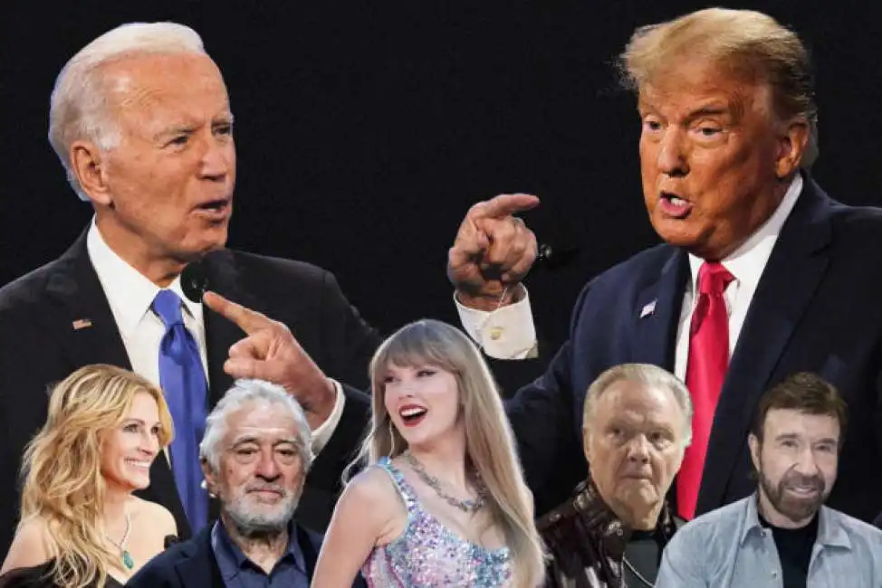 joe biden donald trump attori hollywood robert de niro julia roberts taylor swift