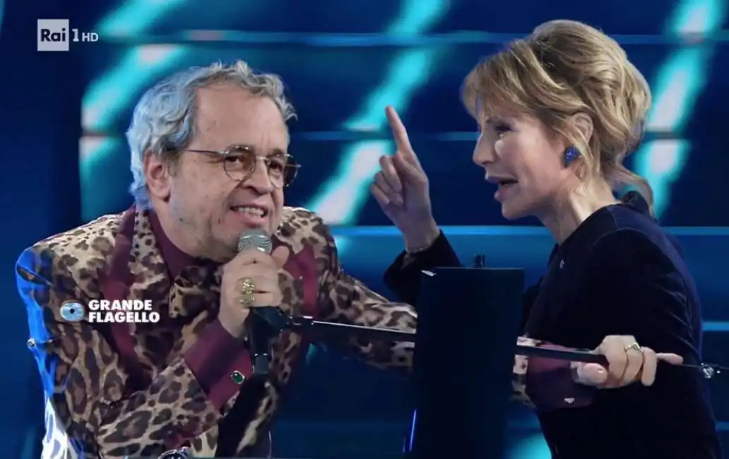 mentana e lilli gruber come morgan e bugo a sanremo - meme by il grande flagello