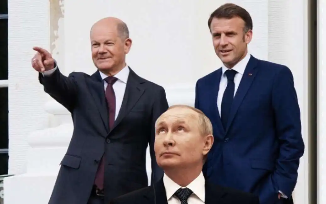 olaf scholz emmanuel macron vladimir putin